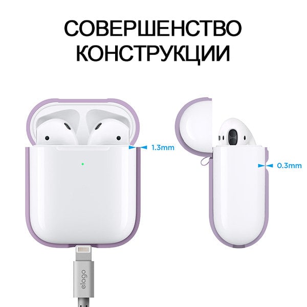 Чехол Elago Silicone case для AirPods 2, лавандовый
