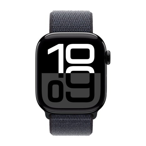 Apple Watch Series 10 Sport Loop, 42 мм, черный глянец